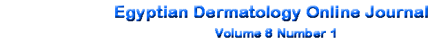 Egyptian Dermatology Online Journal, Volume 8 Number 1